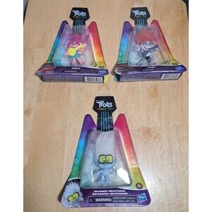 BRAND NEW Lot of 3 DreamWorks Hasbro 2019 Trolls World Tour 3" Figures